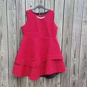 Eloquii Red Peplum Sleeveless Dress